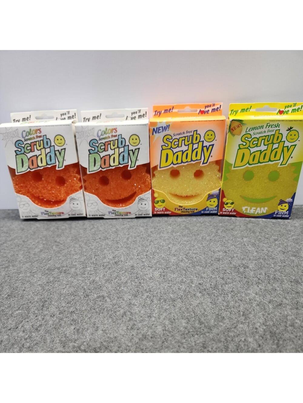 Scrub Daddy Set of 4 FlexTexture Sponge, Yellow Orange and Lemon